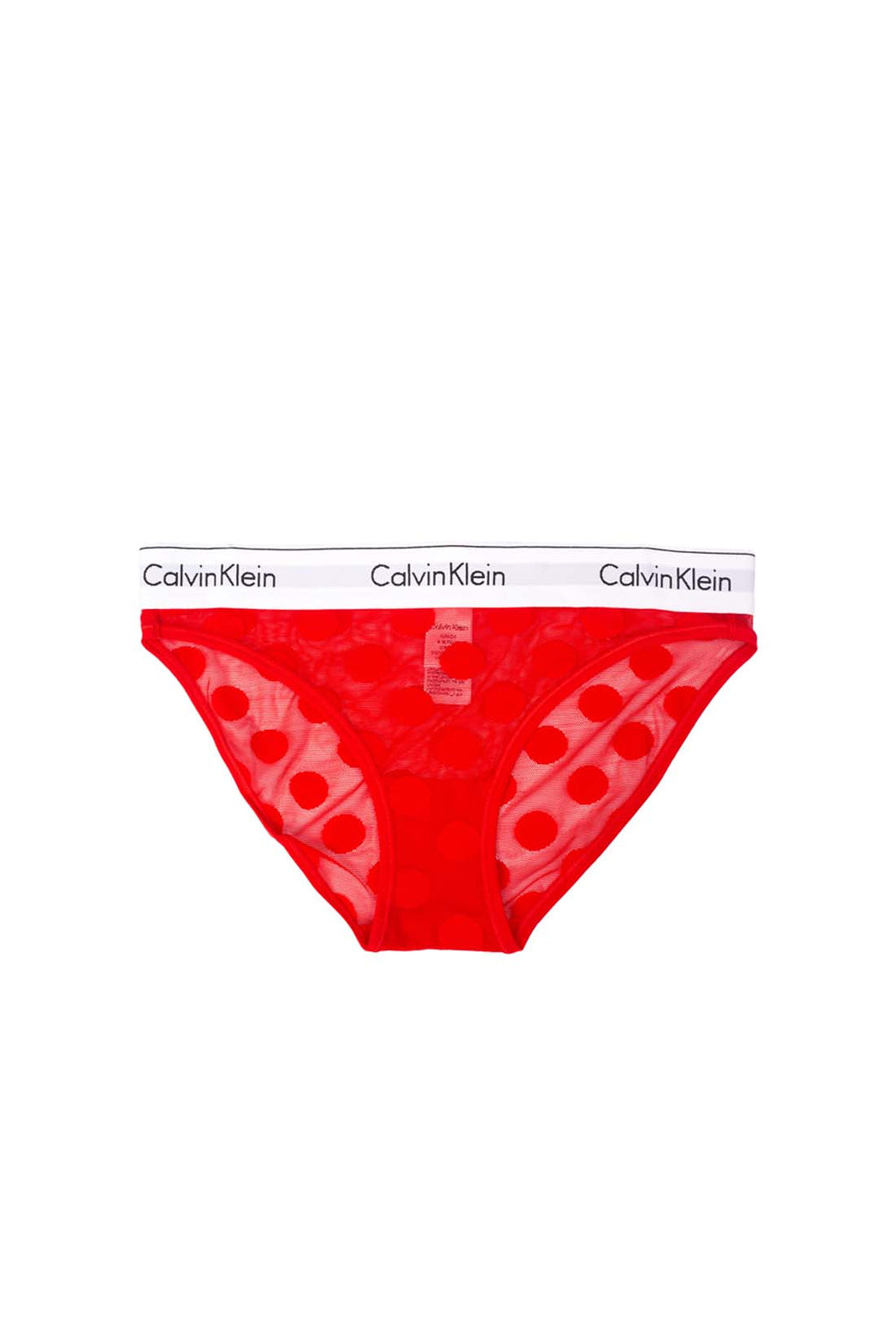 Women's polka dot mesh brief with semi-transparent finish and elasticated designer logo waistband — view 11