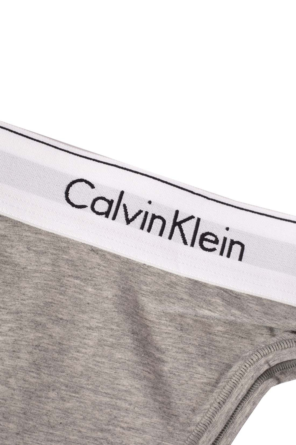 Heather grey women's brazilian briefs with contrasting Calvin Klein logo waistband and soft cotton blend — view 9