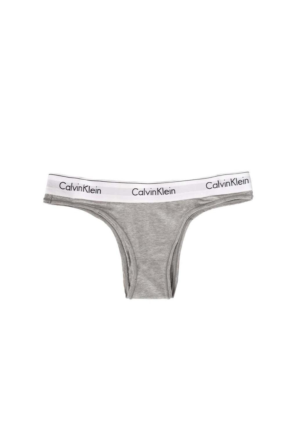 Heather grey women's brazilian briefs with contrasting Calvin Klein logo waistband and soft cotton blend — view 8