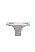 Heather grey women's brazilian briefs with contrasting Calvin Klein logo waistband and soft cotton blend