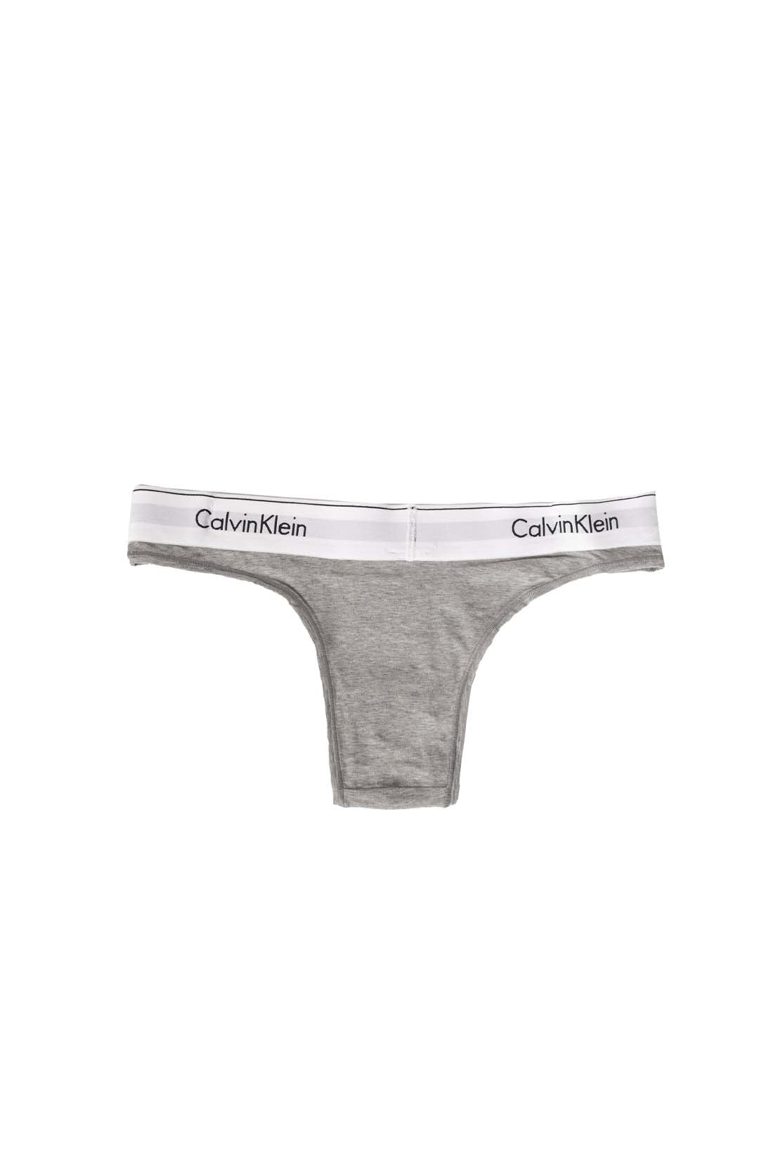 Heather grey women's brazilian briefs with contrasting Calvin Klein logo waistband and soft cotton blend — view 13