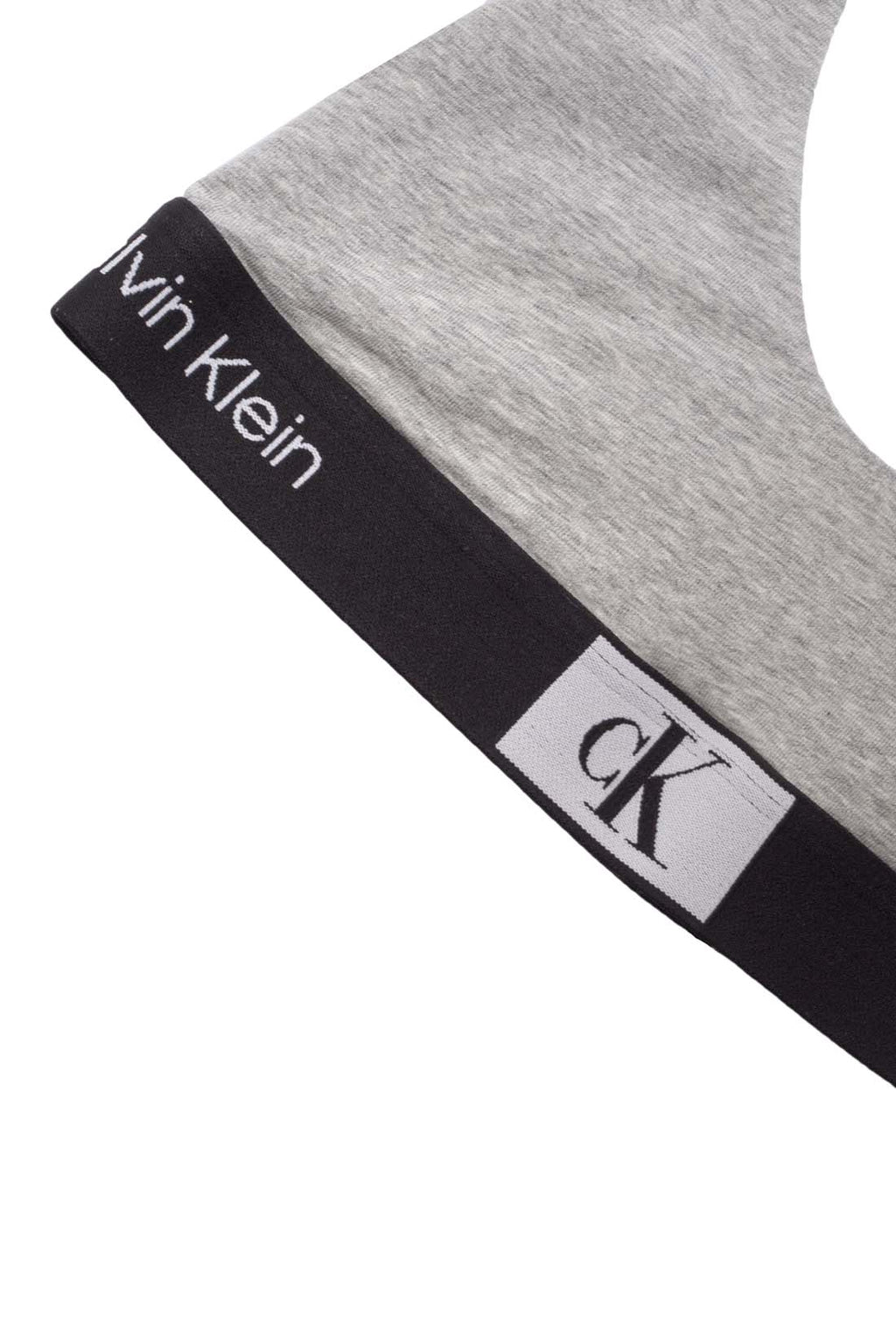 Black Calvin Klein women's cotton bralette with thin adjustable straps and iconic contrasting logo underbust band — view 24