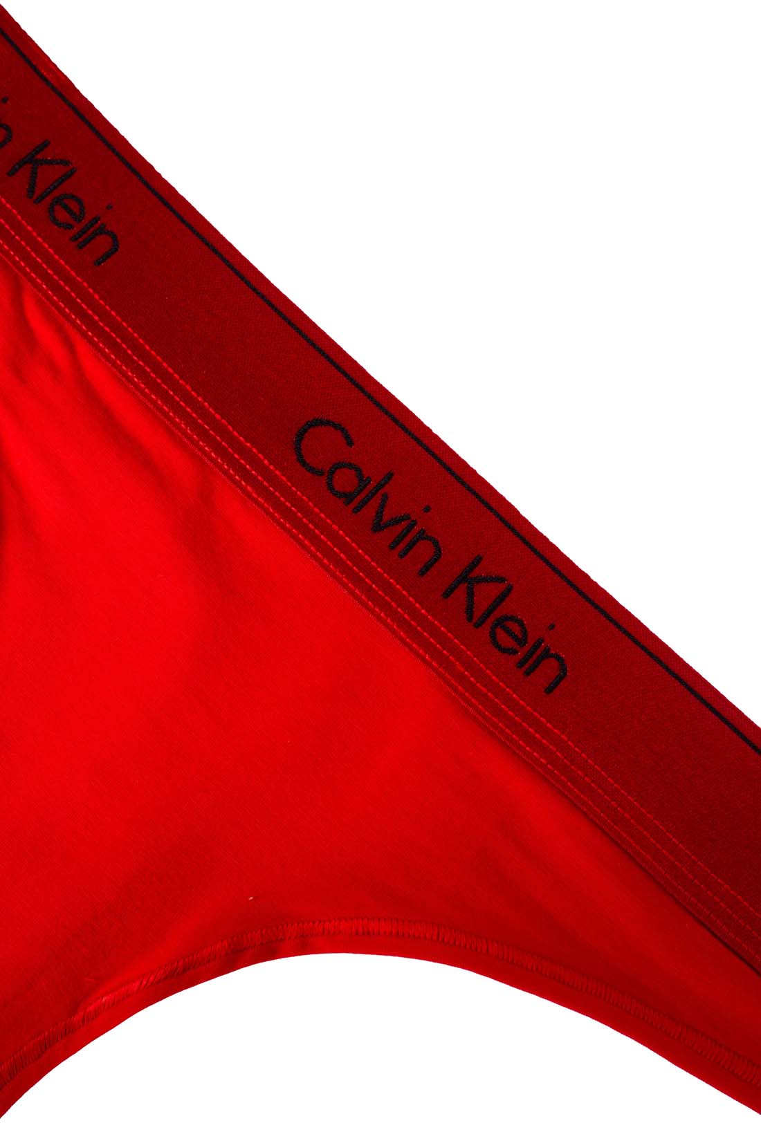 Vibrant red Calvin Klein stretch cotton women's thong with signature logo elasticated waistband — view 6