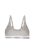 Heather grey stretch cotton women's brassiere with signature logo underbust band and adjustable straps