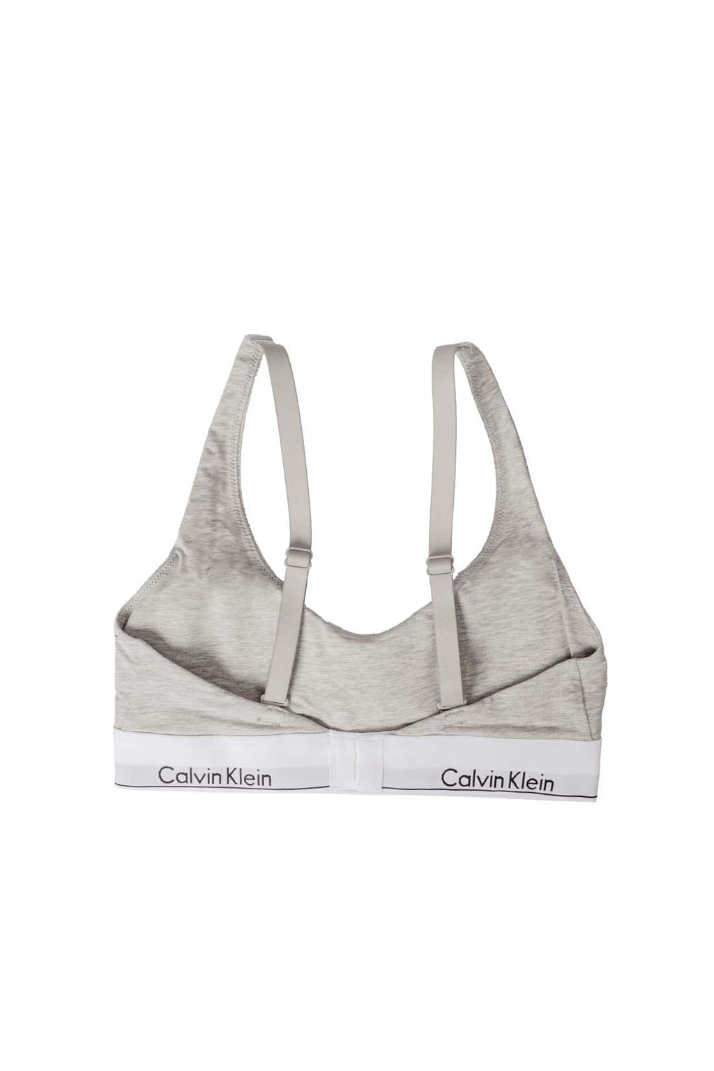 Heather grey stretch cotton women's brassiere with signature logo underbust band and adjustable straps — view 10