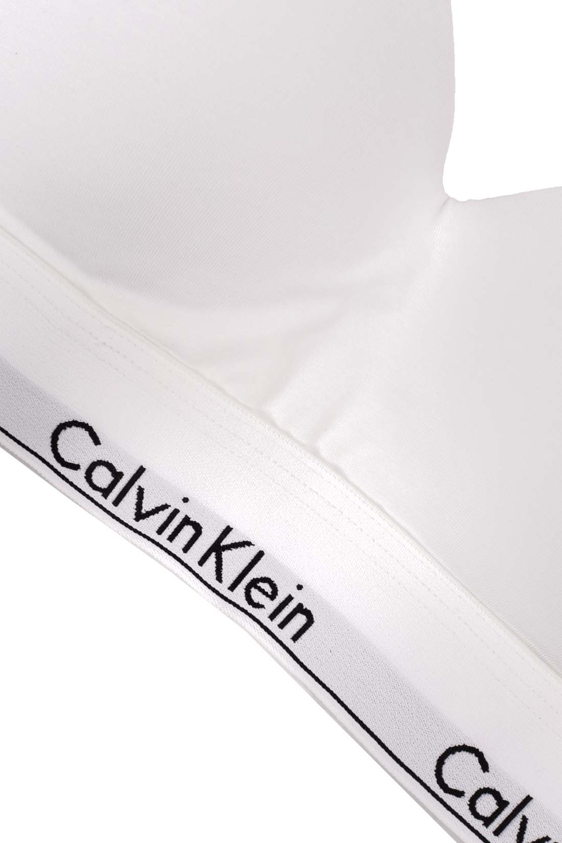 Women's black cotton blend bra with adjustable straps, soft contoured cups, and logo underbust band. — view 2