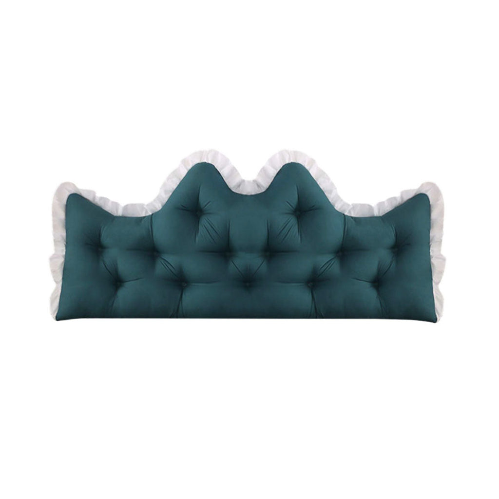 Large 150cm teal crown tufted headboard cushion for bed with plush filling and soft cover.