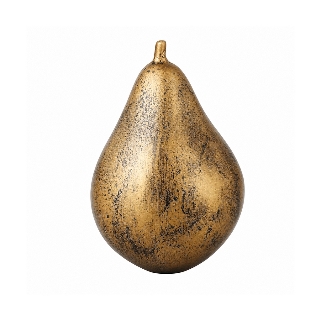 Modern minimalist brown ceramic decorative ornament styled on a bright tabletop for home decor