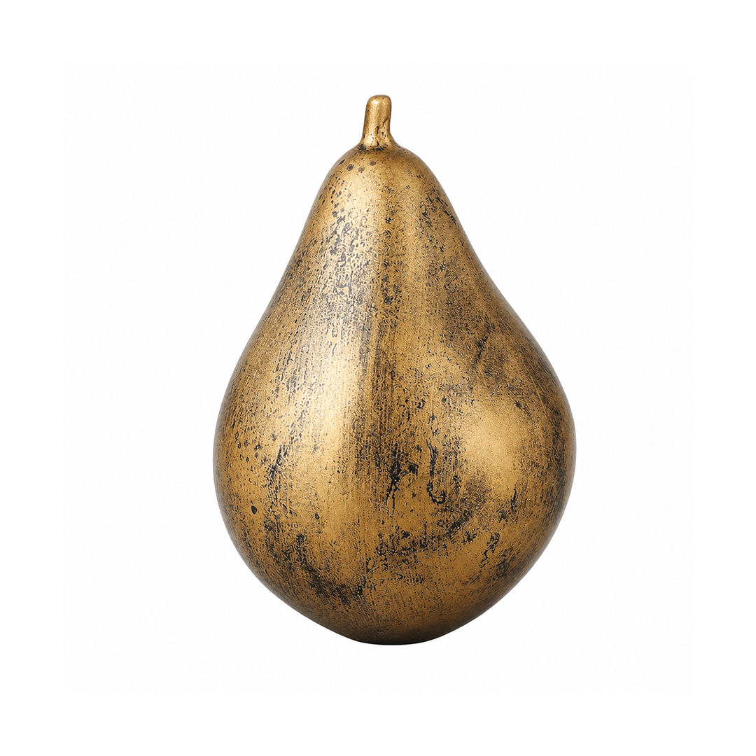 Modern minimalist brown ceramic decorative ornament styled on a bright tabletop for home decor
