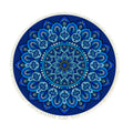 90cm round blue mandala patterned area rug made of soft polyester for home decor