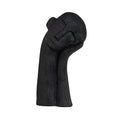 38cm matte black minimalist resin sculpture with linear texture and symbolic design for home decor