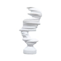 Matte white resin dual-face abstract modern art sculpture, 44cm tall home decor accent.