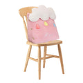 Pink cute rain cloud wedge lumbar pillow cushion with soft fabric for bedside support.