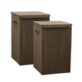 Coffee brown medium collapsible laundry hamper storage box made of premium fabric and cardboard