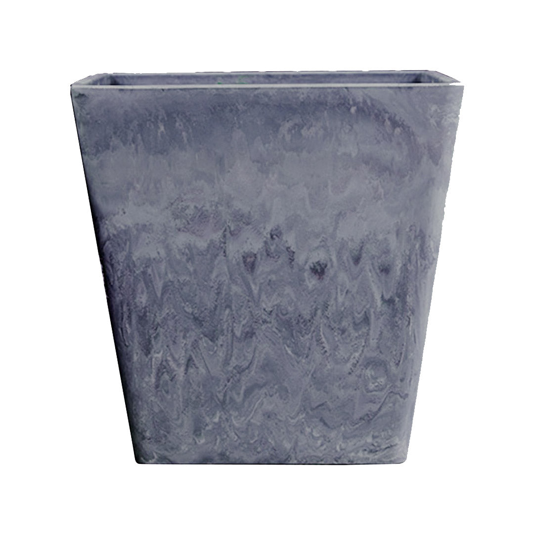 Weathered grey concrete look square resin indoor planter pot for home and office decor