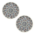 Two 120cm round mandala area rugs with intricate pattern for living room and bedroom floor decor
