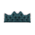 Vibrant teal crown shaped tufted headboard pillow cushion for bed back support