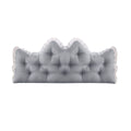 Light grey tufted crown headboard cushion with plush polyester filling for bed support