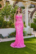 Elegant Beaded Embellished A-Line Long Formal Prom Evening Gown JTJT2886C-0