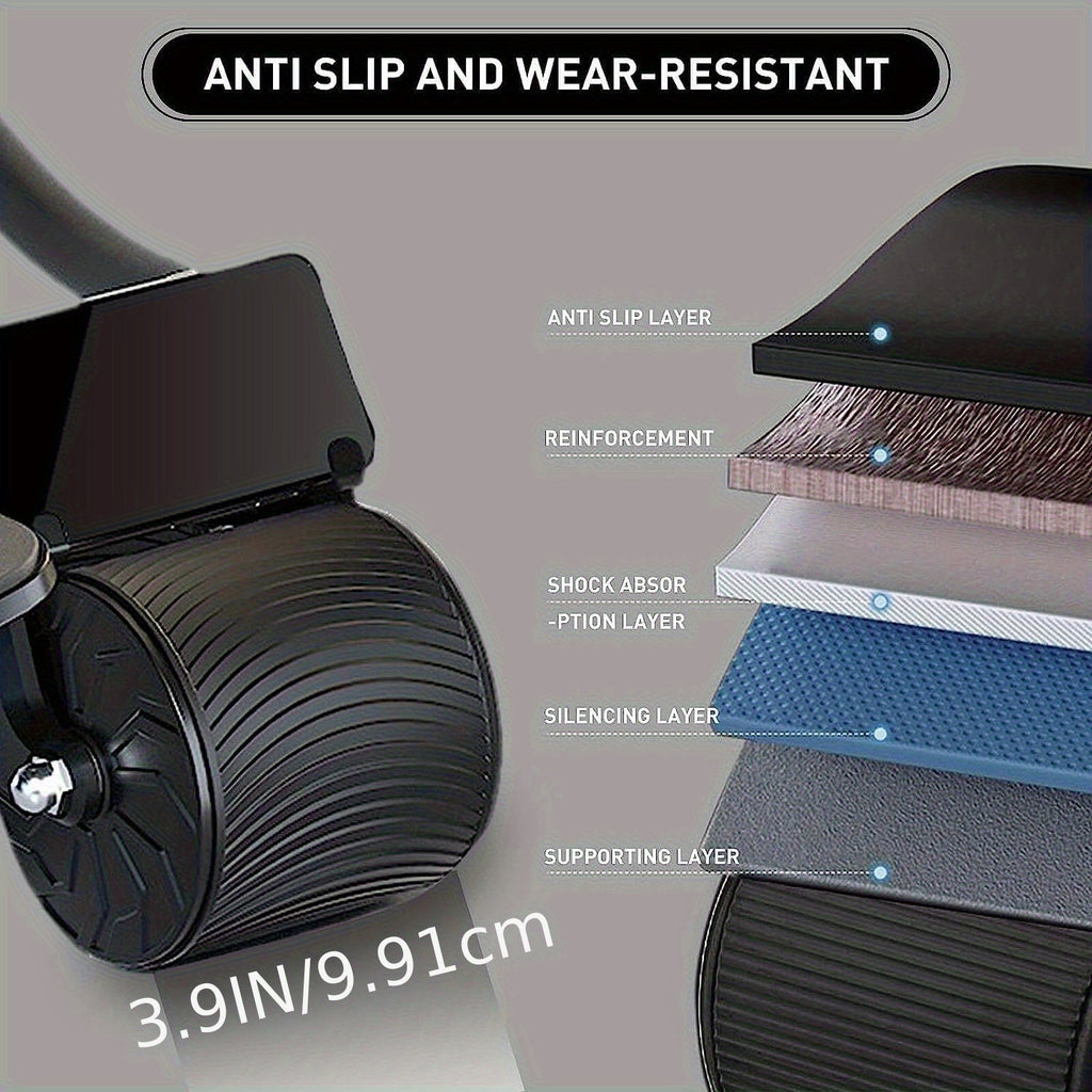 Black auto-rebound ab roller core trainer with ergonomic padded handles for home gym workouts. — view 5