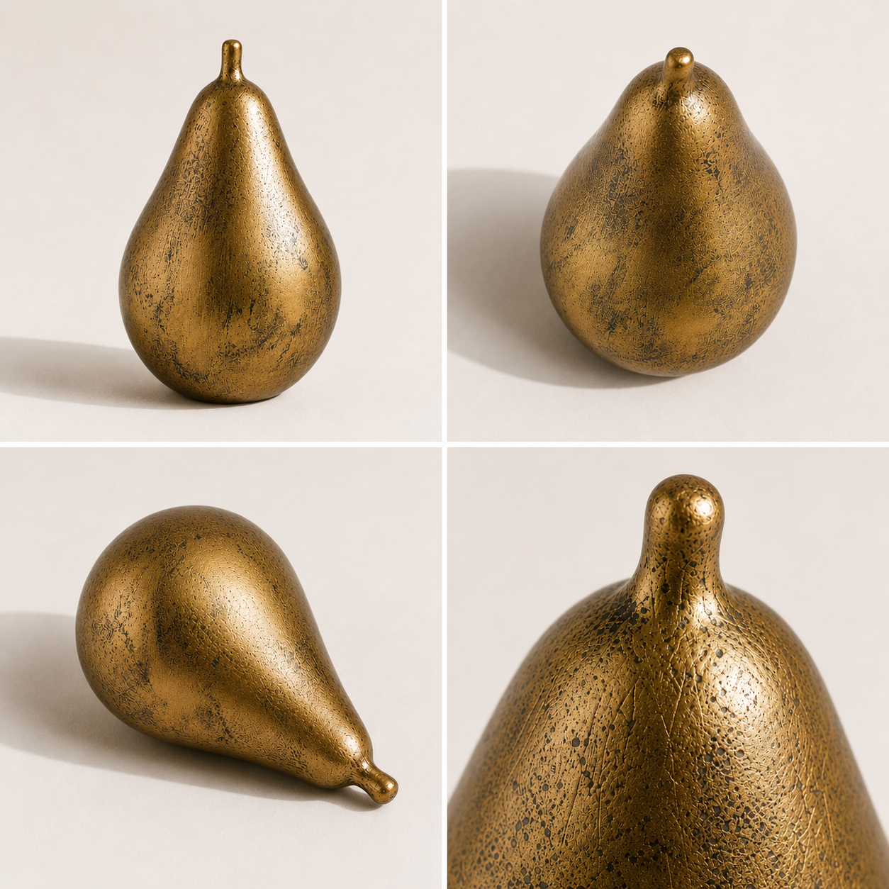 Modern minimalist brown ceramic decorative ornament styled on a bright tabletop for home decor — view 2