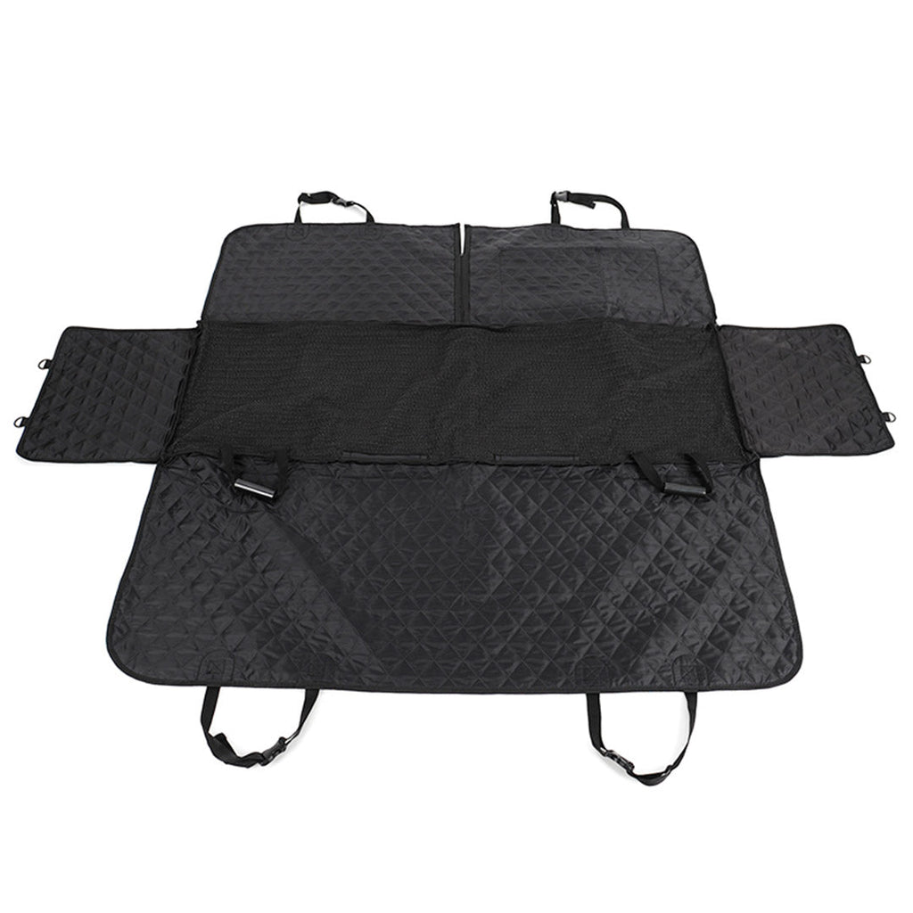 Black waterproof 600D Oxford cloth dog car seat cover hammock protector for back seat — view 3