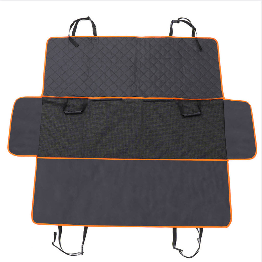 Black waterproof dog car seat cover hammock made of oxford cloth for vehicle back seats — view 3
