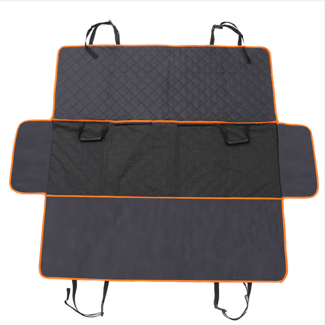 Black waterproof dog car seat cover hammock made of oxford cloth for vehicle back seats — view 3