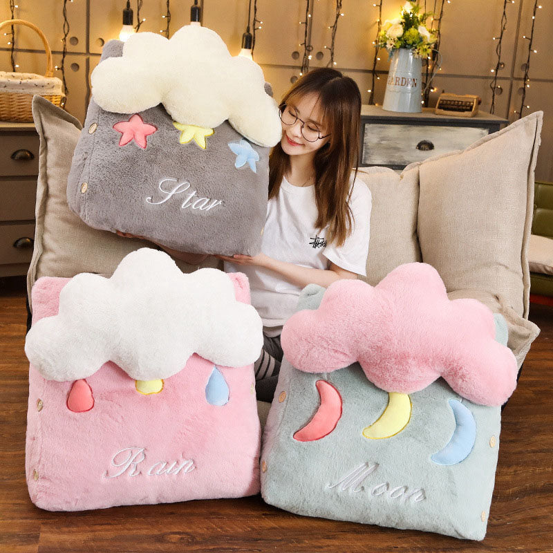 Green cloud shaped wedge cushion providing soft lumbar support for beds and sofas — view 3