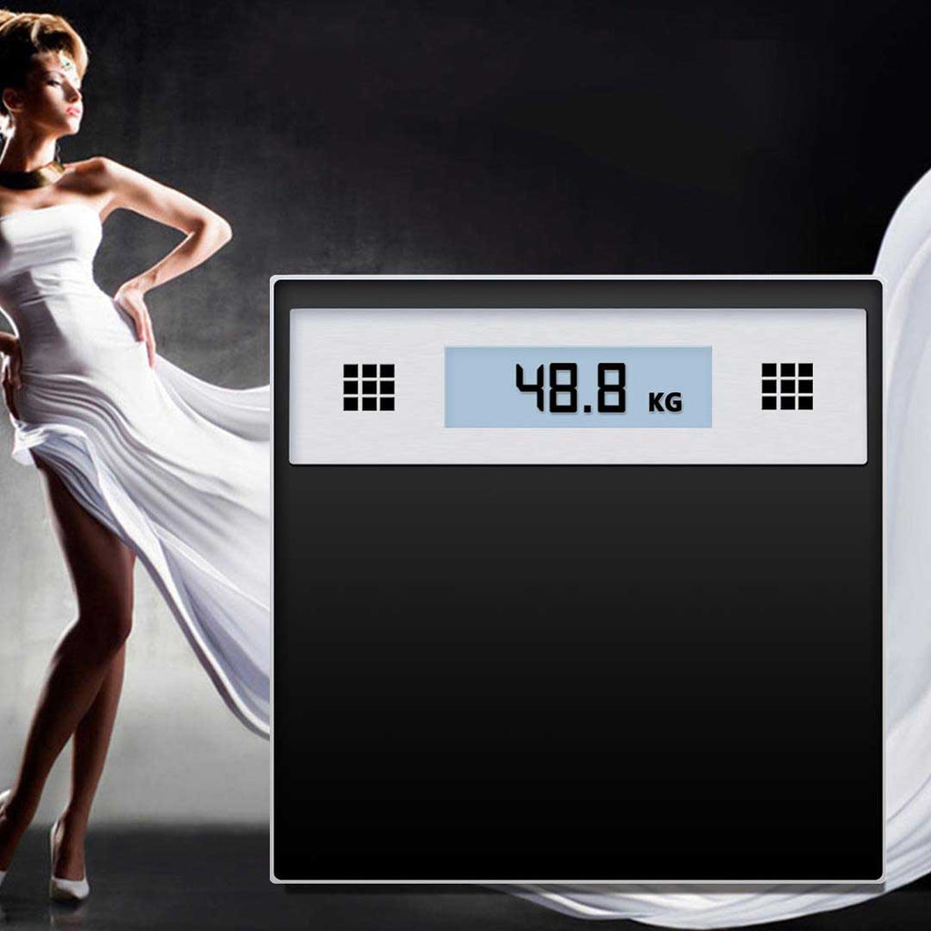Electronic talking bathroom scale in tempered glass with large LCD display and digital weight numbers — view 4