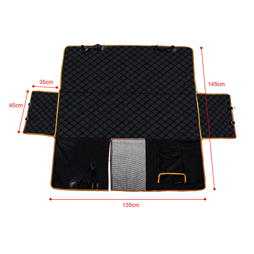 Black waterproof Oxford cloth dog car seat cover hammock protector for back seats — view 5