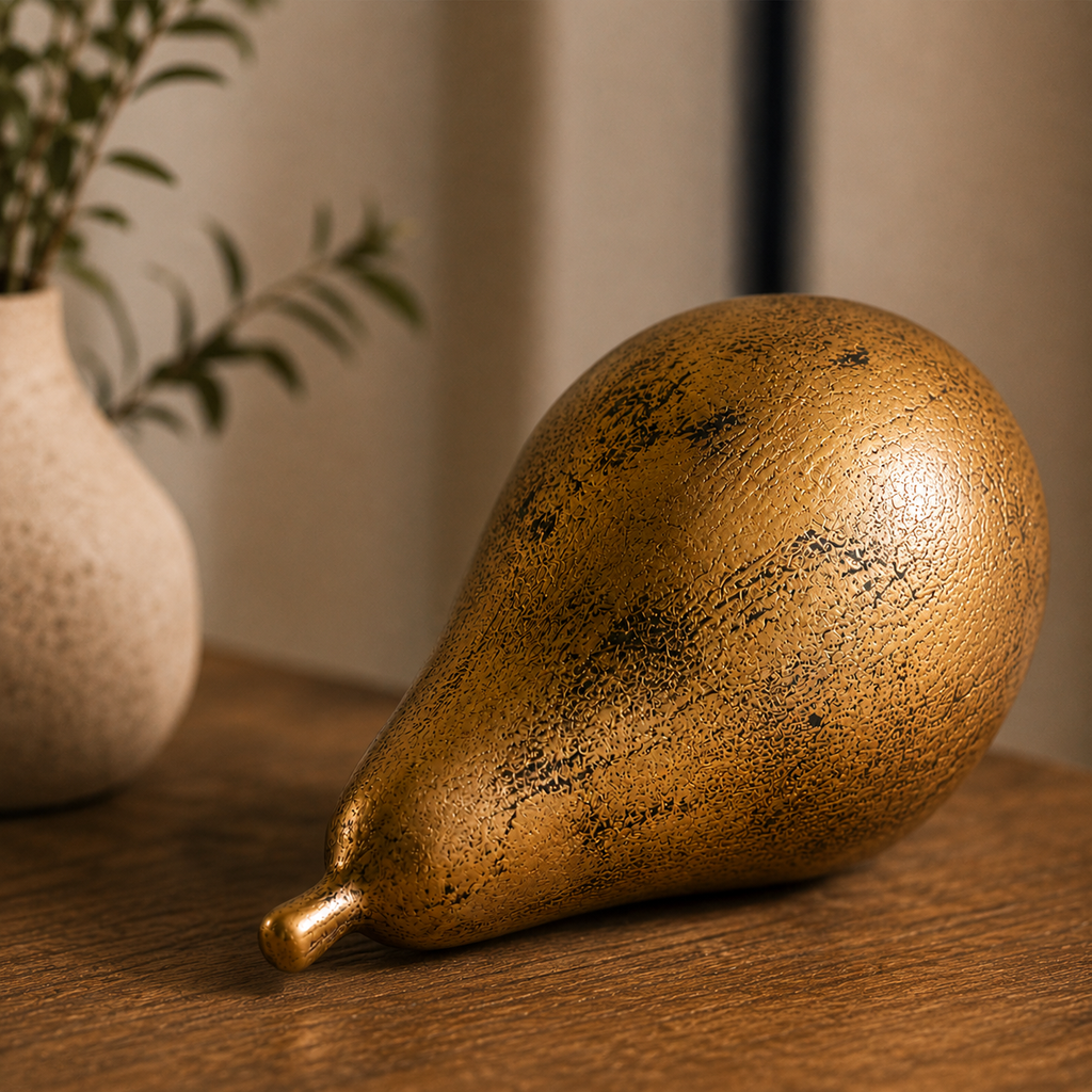 Modern minimalist brown ceramic decorative ornament styled on a bright tabletop for home decor — view 5