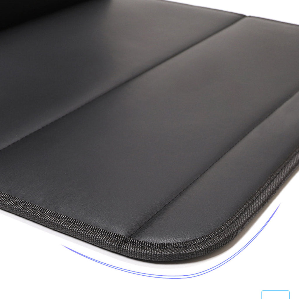Black leather car trunk organizer with diamond stitching, 65L capacity, and secure hardware locks. — view 5