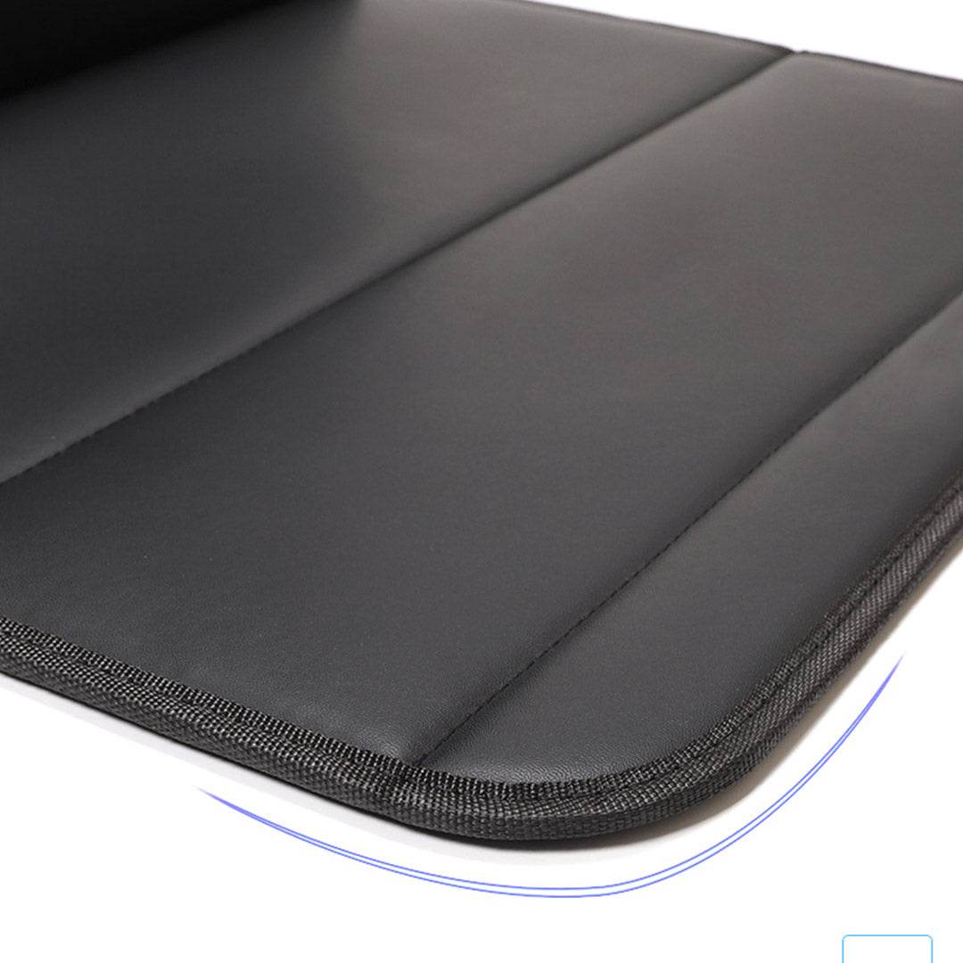 Black leather car trunk organizer with diamond stitching, 65L capacity, and secure hardware locks. — view 5