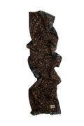 Women's pure cotton scarf with contrasting prints and frayed hem flat weave design