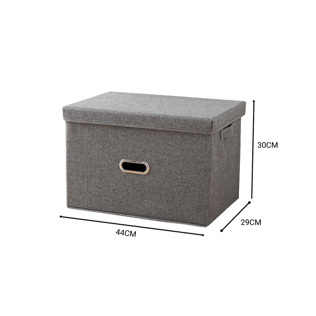 Set of two large grey foldable canvas storage boxes with reinforced handles and dustproof design — view 5