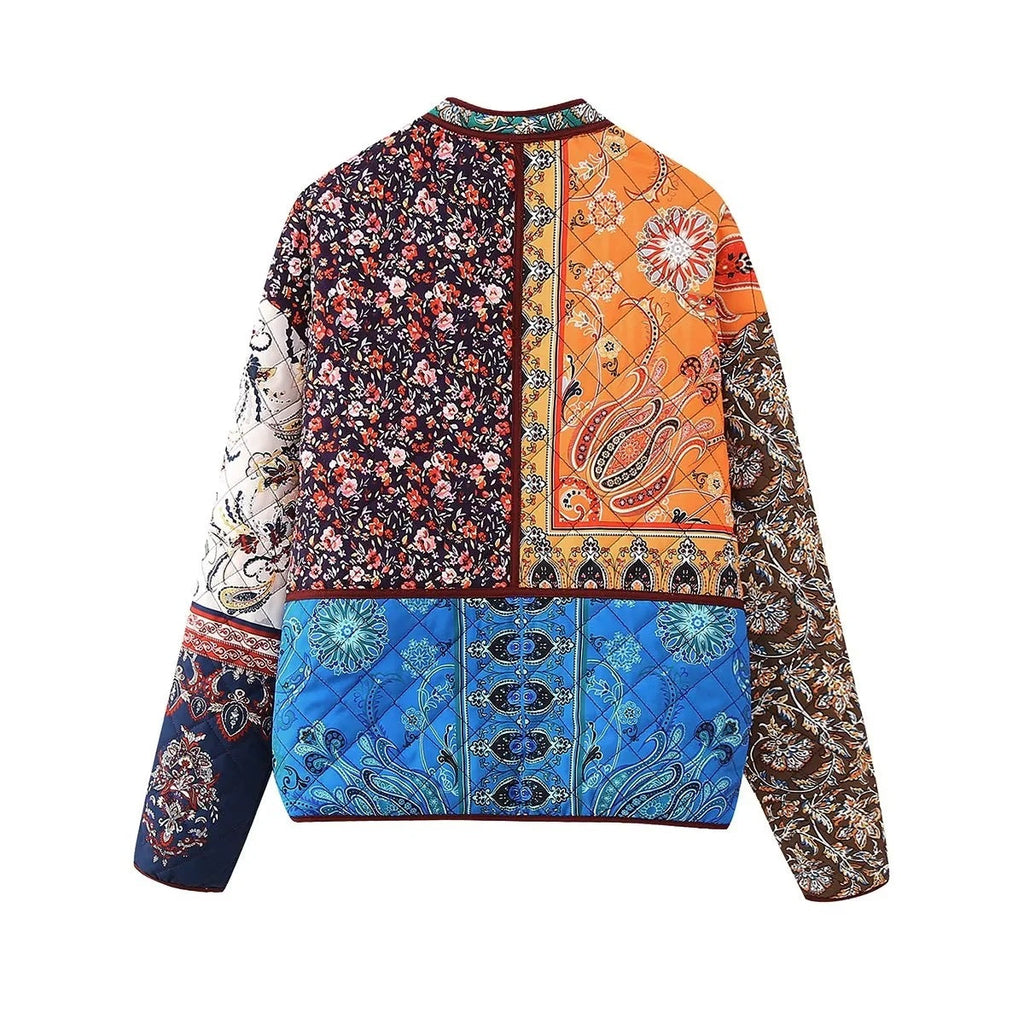 Women's Quilted Jacket Patchwork Paisley Floral BYMANYC ® New York CONTEMPORARY BOHO VIBRANT OUTERWEAR - New Collection-2
