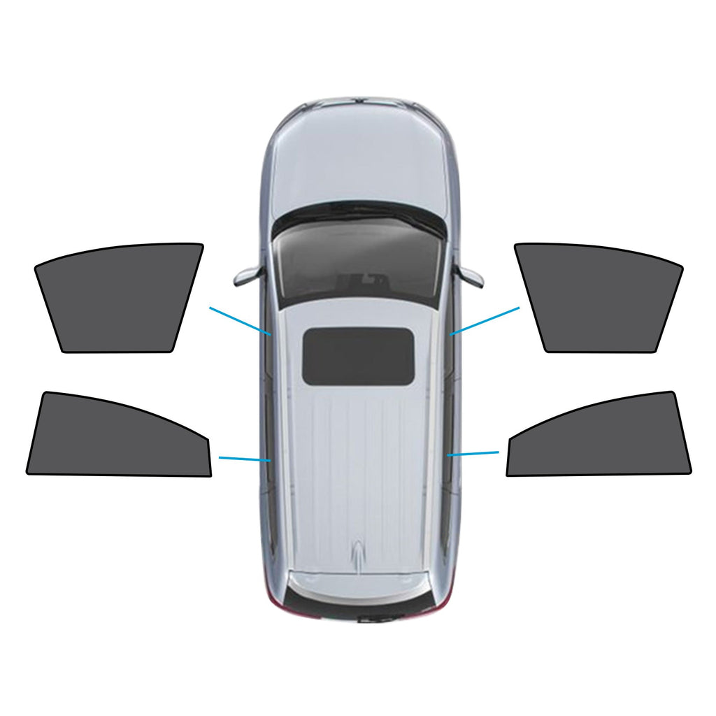 Black synthetic fibre magnetic car window shades for front and rear vehicle windows
