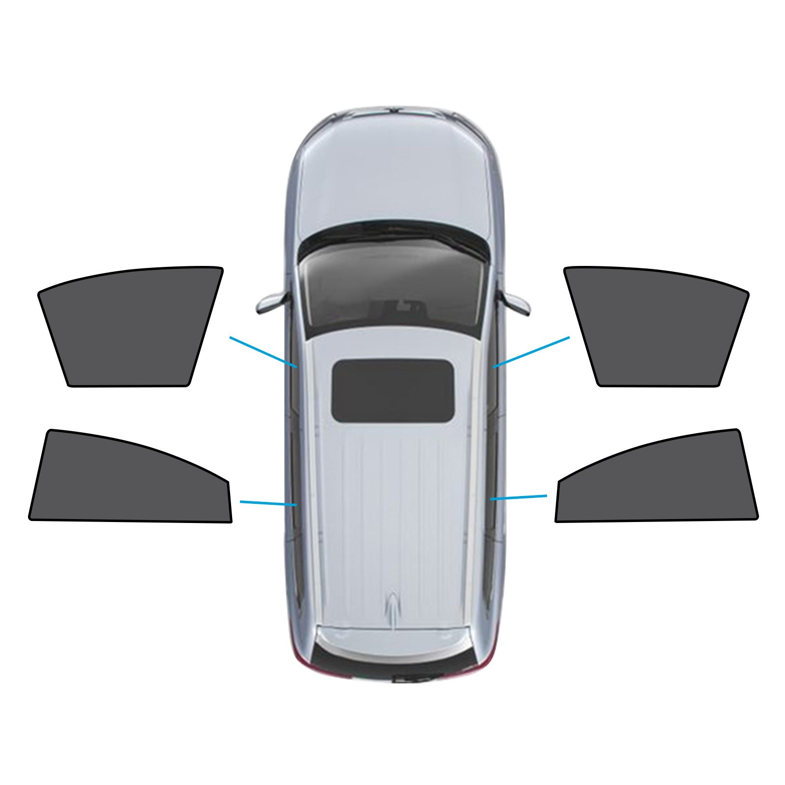 Black synthetic magnetic car window shades installed on a Mazda 6 vehicle door — view 3