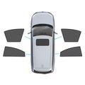 Black synthetic fibre magnetic car window shades for front and rear vehicle windows