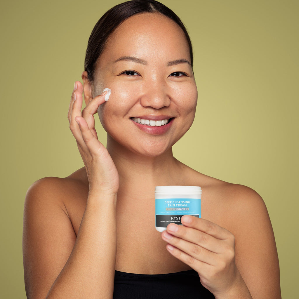 Complete skincare beauty bundle with retinol eye cream, eucalyptus cleansing cream, and finger makeup blenders — view 4