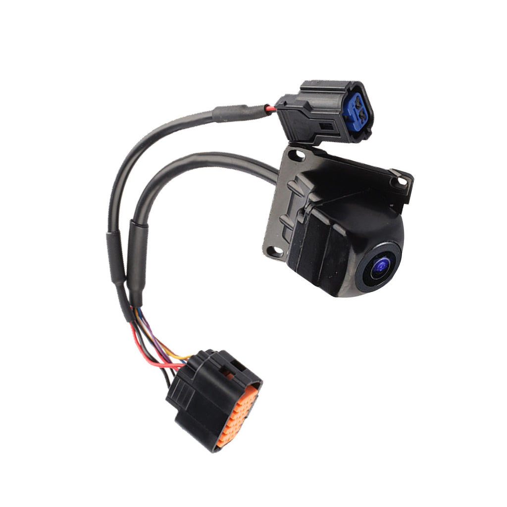 Rear view backup parking camera with wiring connector made of rust resistant metal and plastic