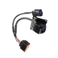 Rear view backup parking camera with wiring connector made of rust resistant metal and plastic