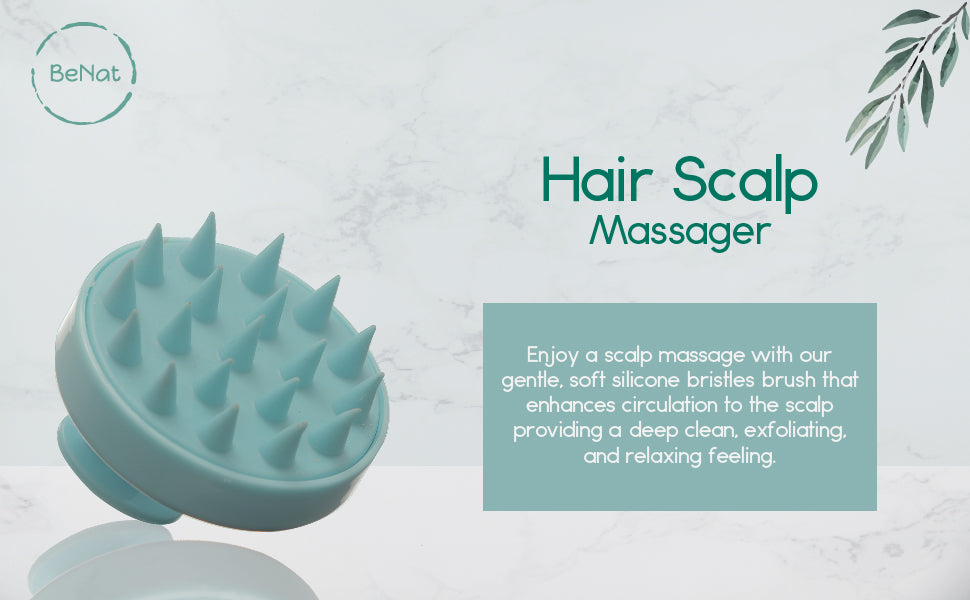 Hair scalp massager with soft silicone bristles and an ergonomic handle for deep cleaning and exfoliation — view 3