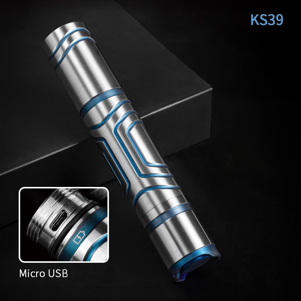 Titanium alloy tactical EDC flashlight for outdoor camping and everyday carry