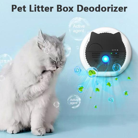 Pet FreshAir smart cat odor eliminator, compact white resin air purifier with ventilation slots.