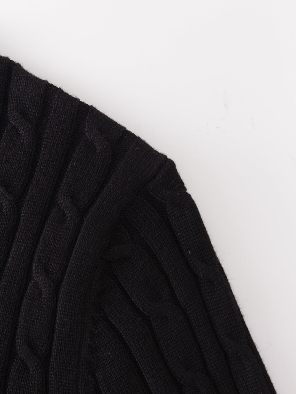 Knit Cable Sweater-Black-3