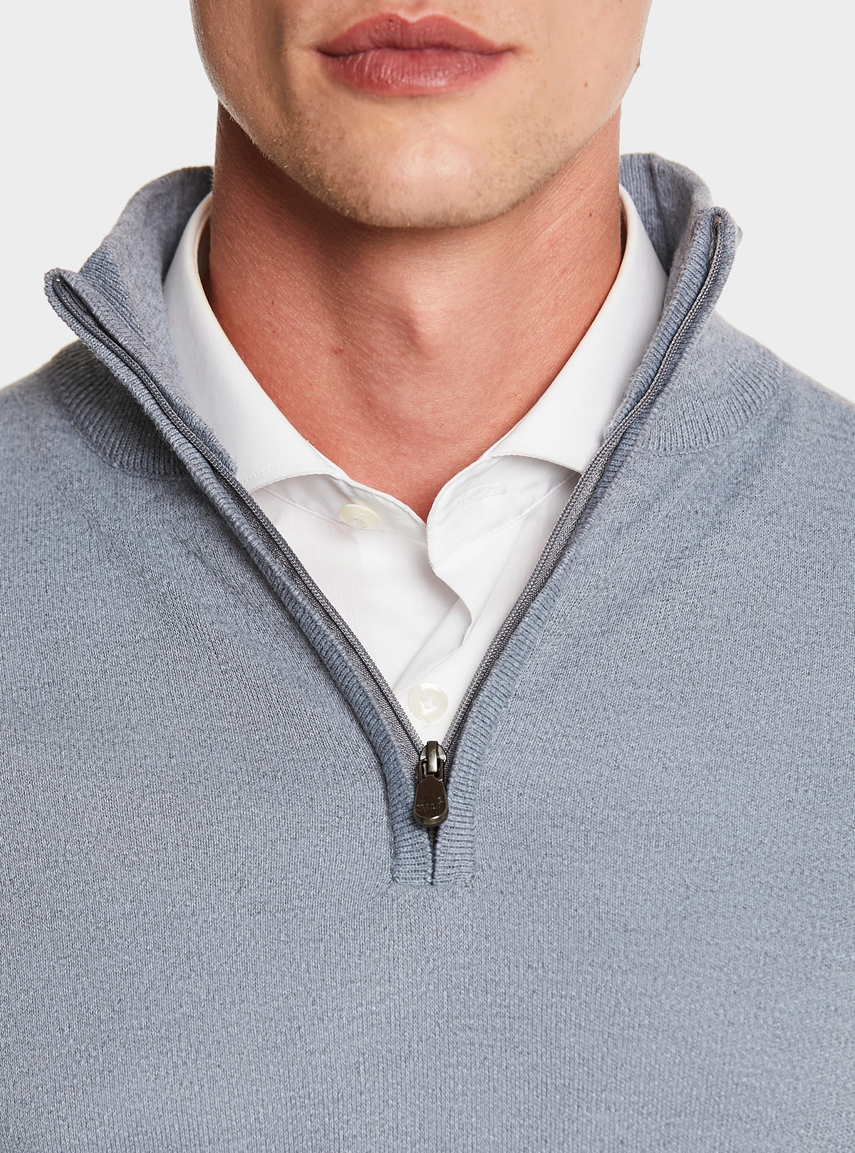 Maglia mezza zip tinta unita-2