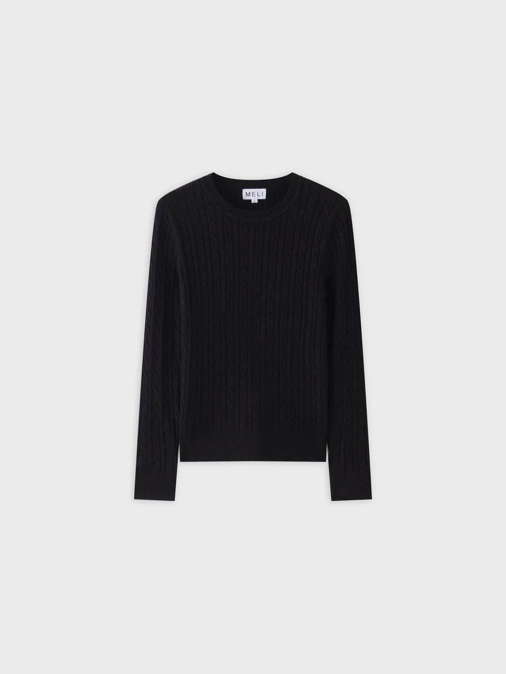 Knit Cable Sweater-Black-0