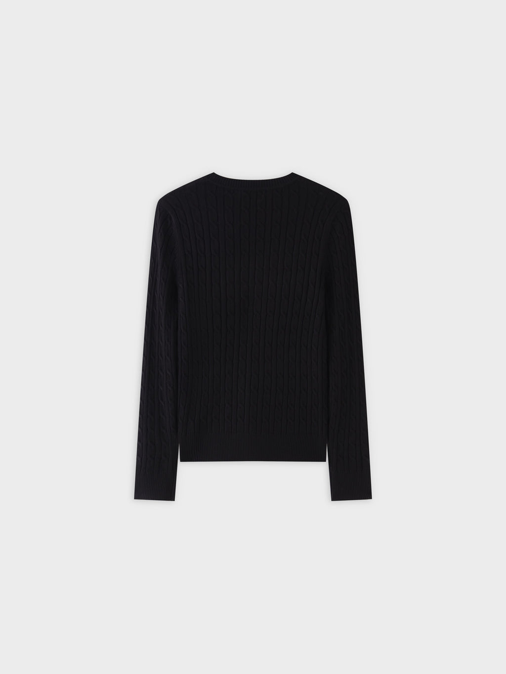 Knit Cable Sweater-Black-1